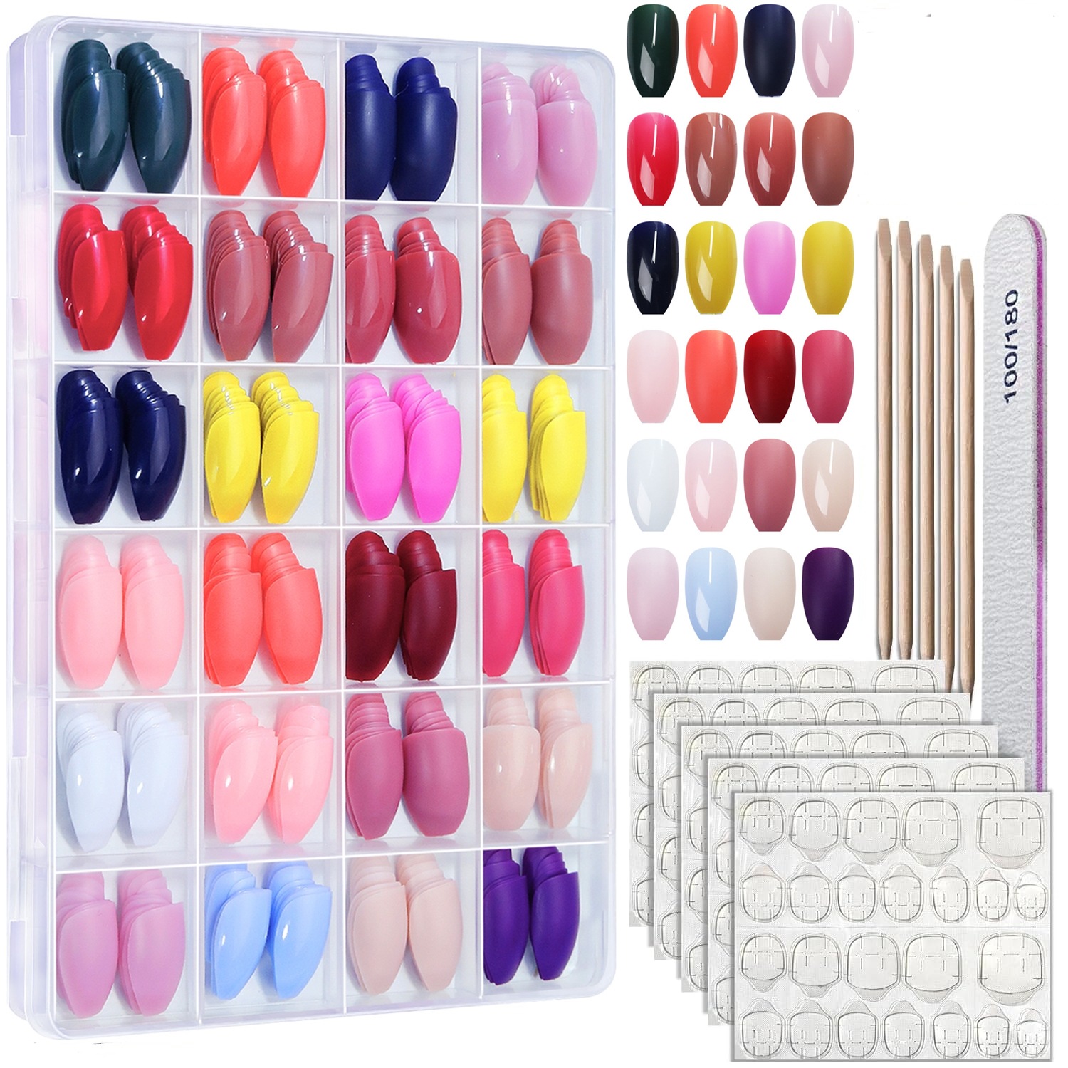 576PCS Press on Nails Almond 3