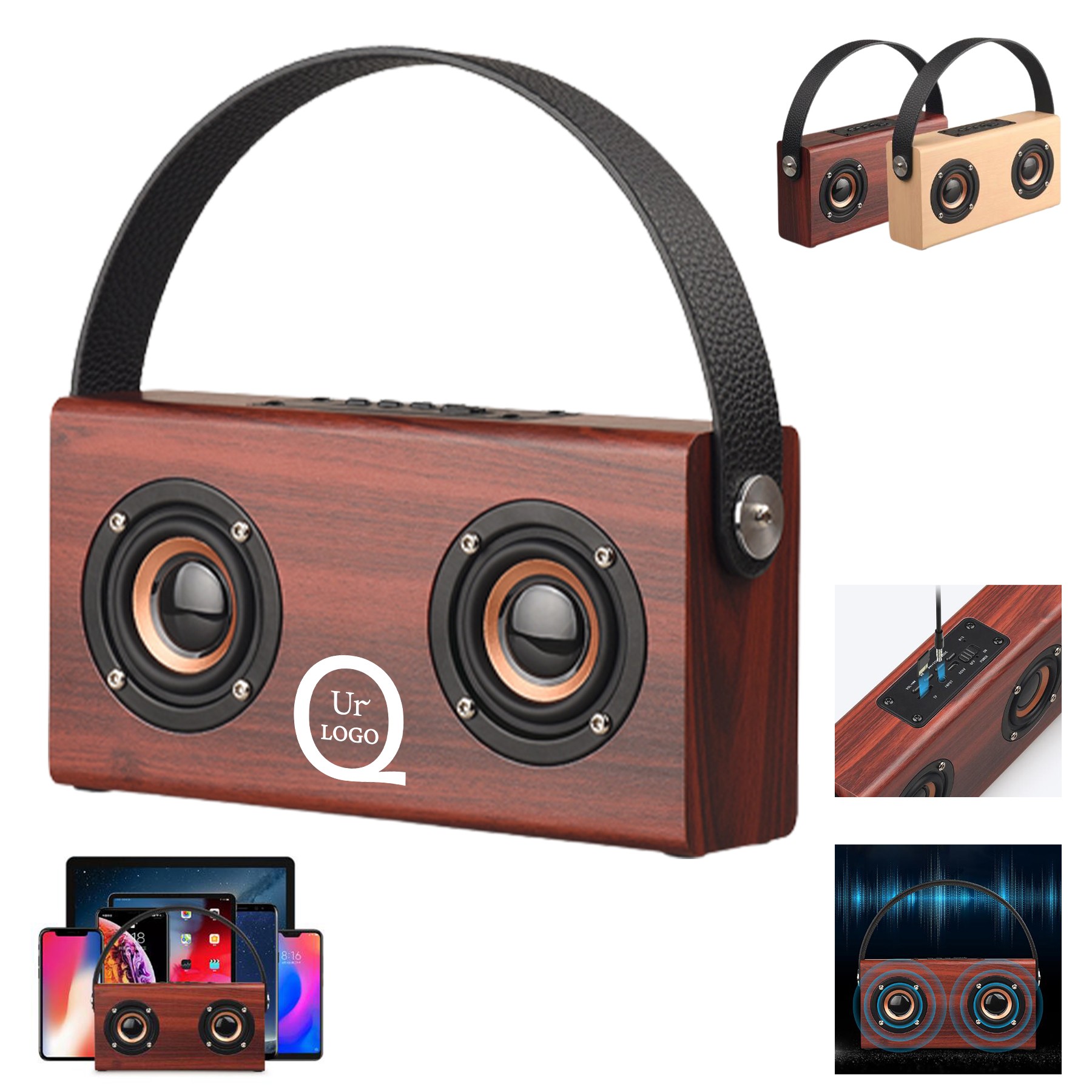 Wooden Wireless Speaker Supporting Tf Card