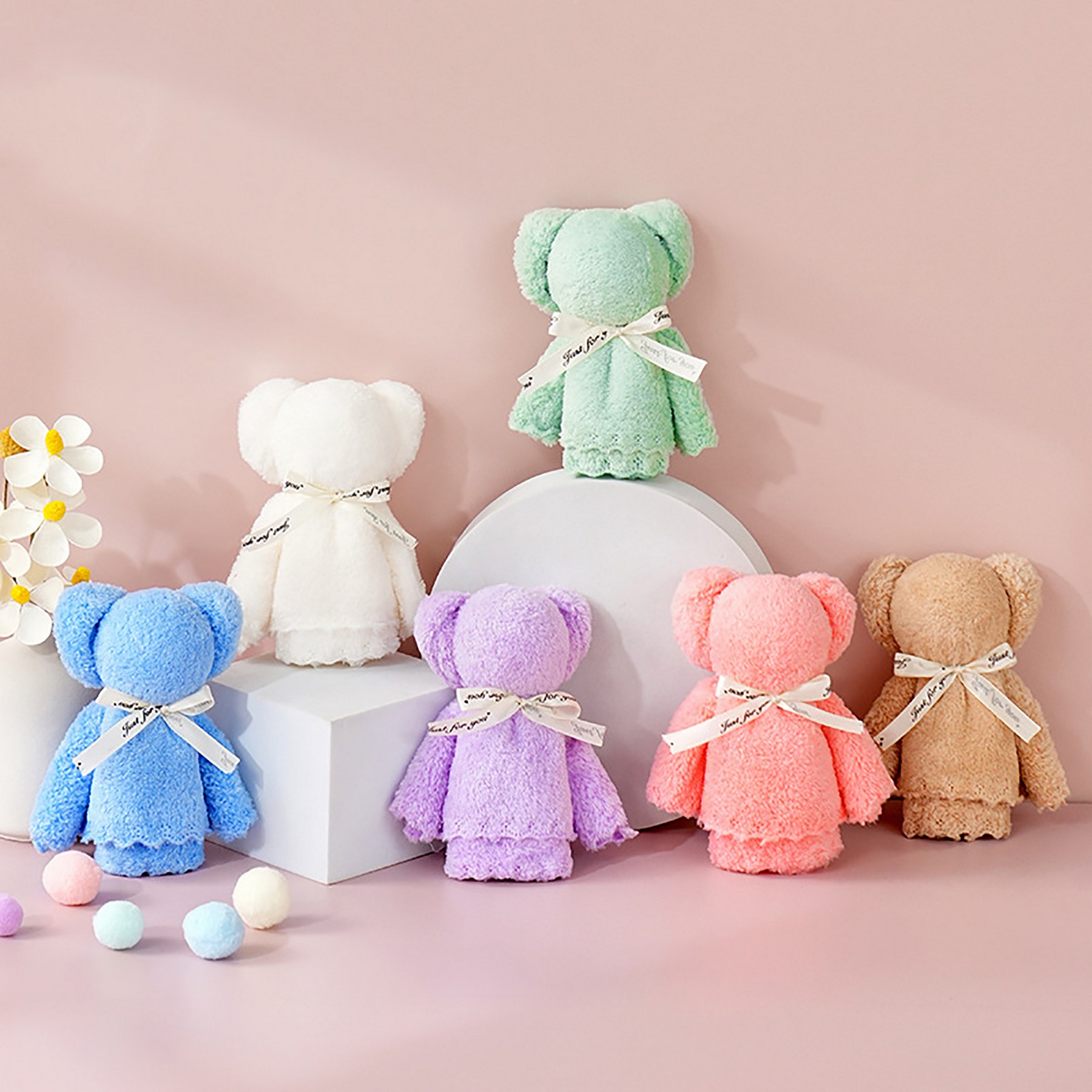 Coral Fleece Creative Bear Shaped Towel With Gift Bag 6