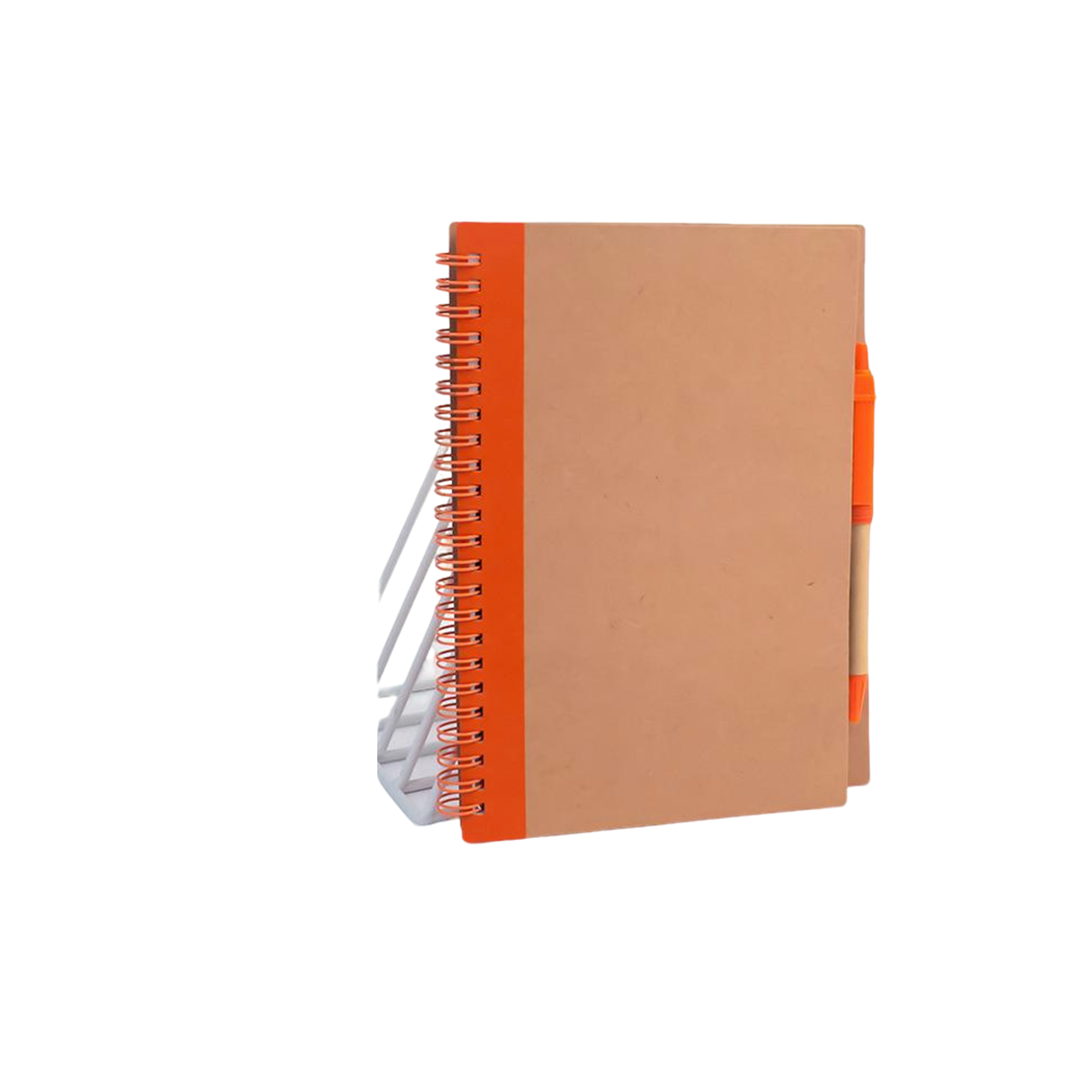 5 X 7 Soft Cover Kraft Spiral Notebook With Pen 3