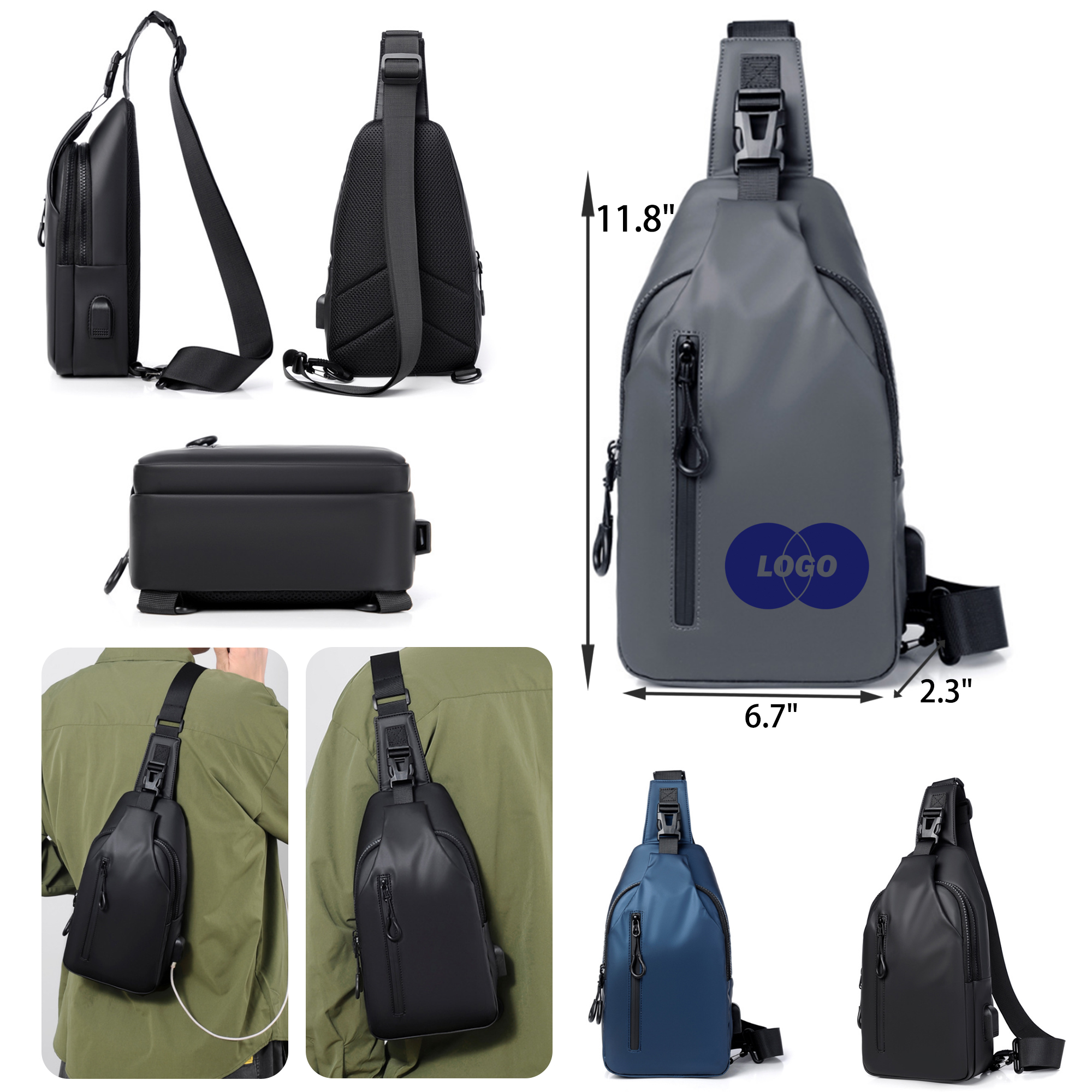 MOQ 50 PCS Versatile Outdoor Shoulder Messenger Bag 4