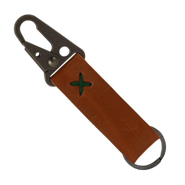 Busker Leather Keychain with Antique Nickel Carabiner 79