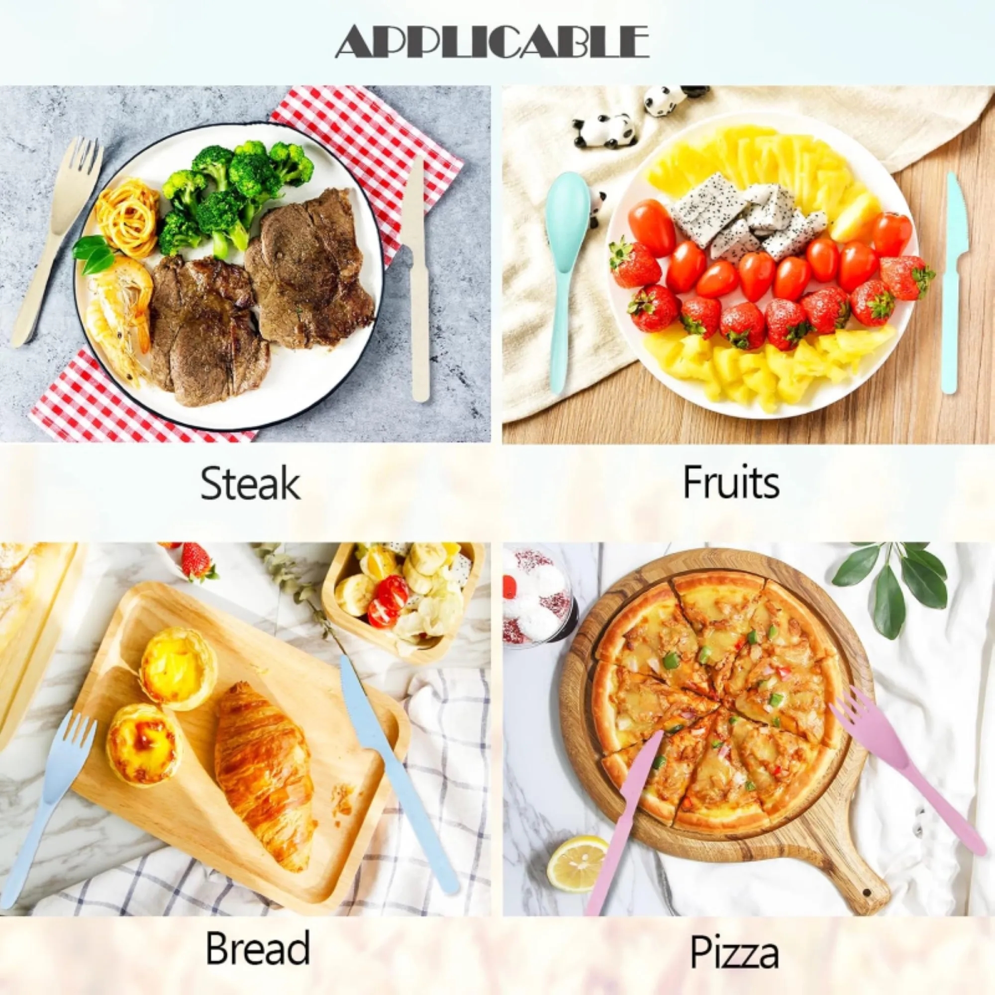 Wheat Straw Knife and Fork Set 5