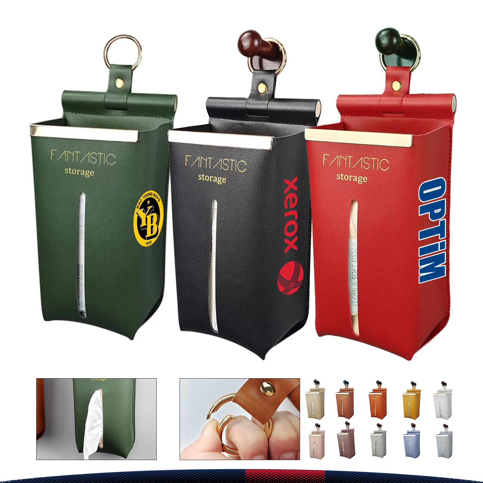 Wall-Mounted PU Leather Tissue Box 13