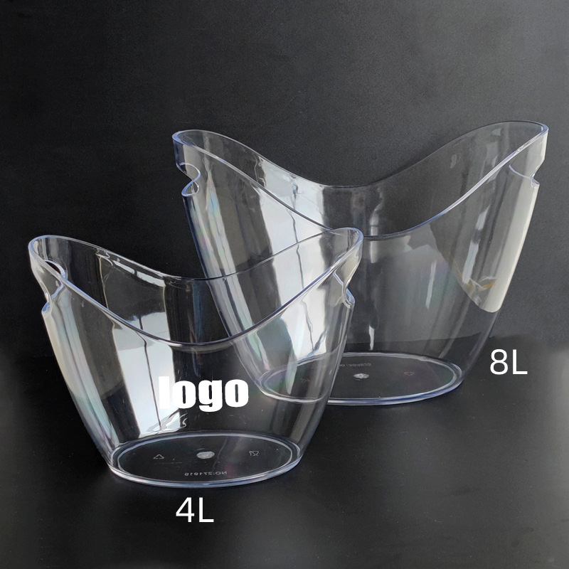 Transparent Plastic Ice Bucket Ice Wine Bucket 2