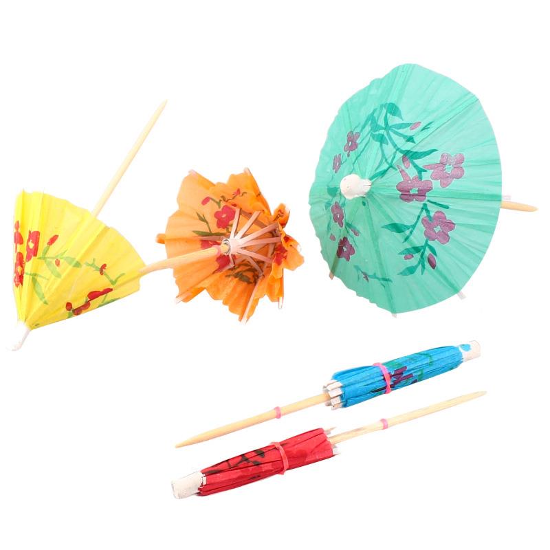 Promotional Custom Party Paper Wooden Picks Toothpick Cocktail Umbrellas For Drink 4