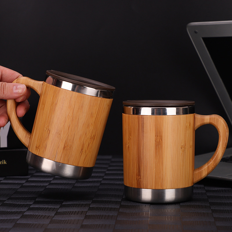 Stainless Steel Bamboo Travel Mug 1