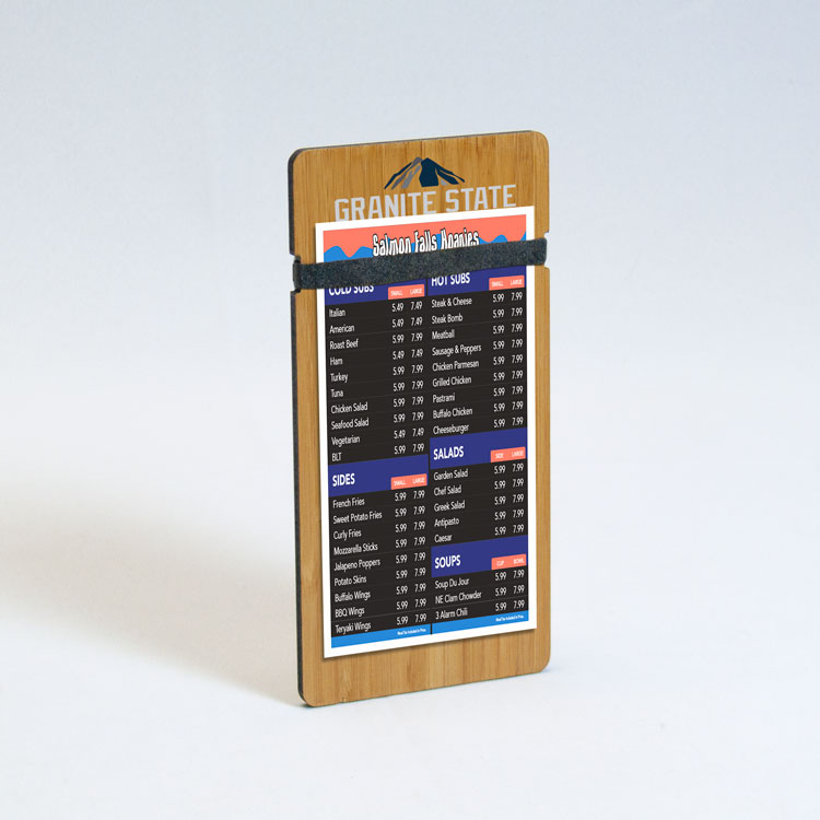 4" x 8" Menu/Check Holder with Strap