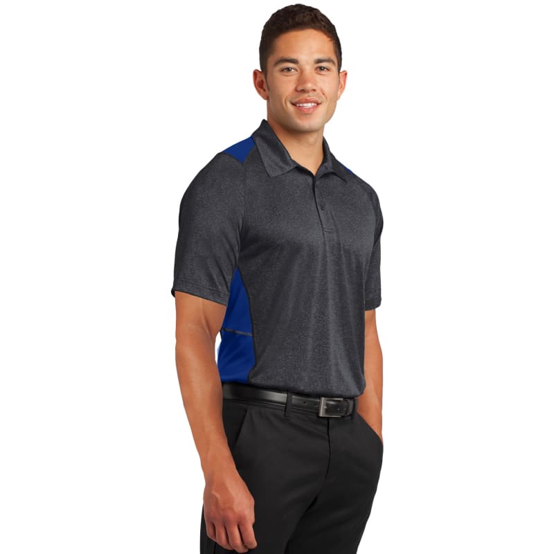 Sport-Tek Heather Colorblock Contender Polo. 47