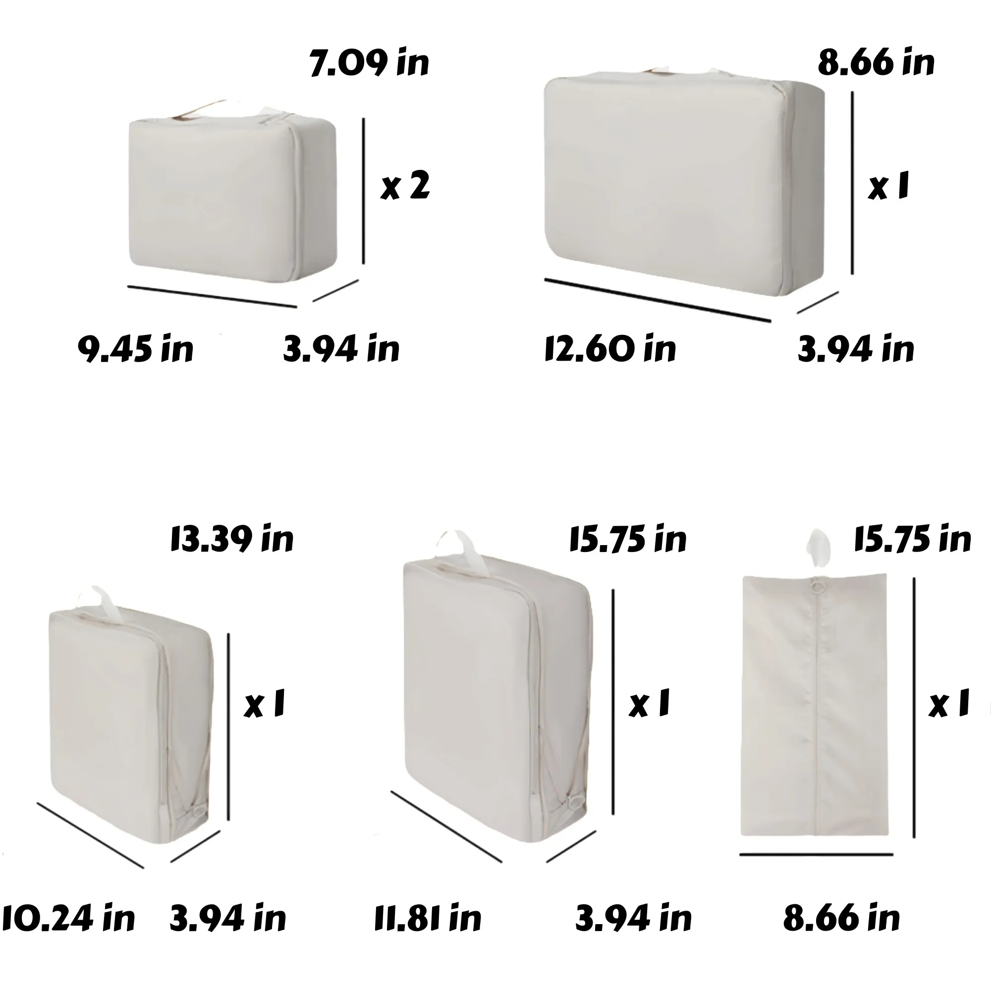 6 Piece Pack Travel Storage Bags 4
