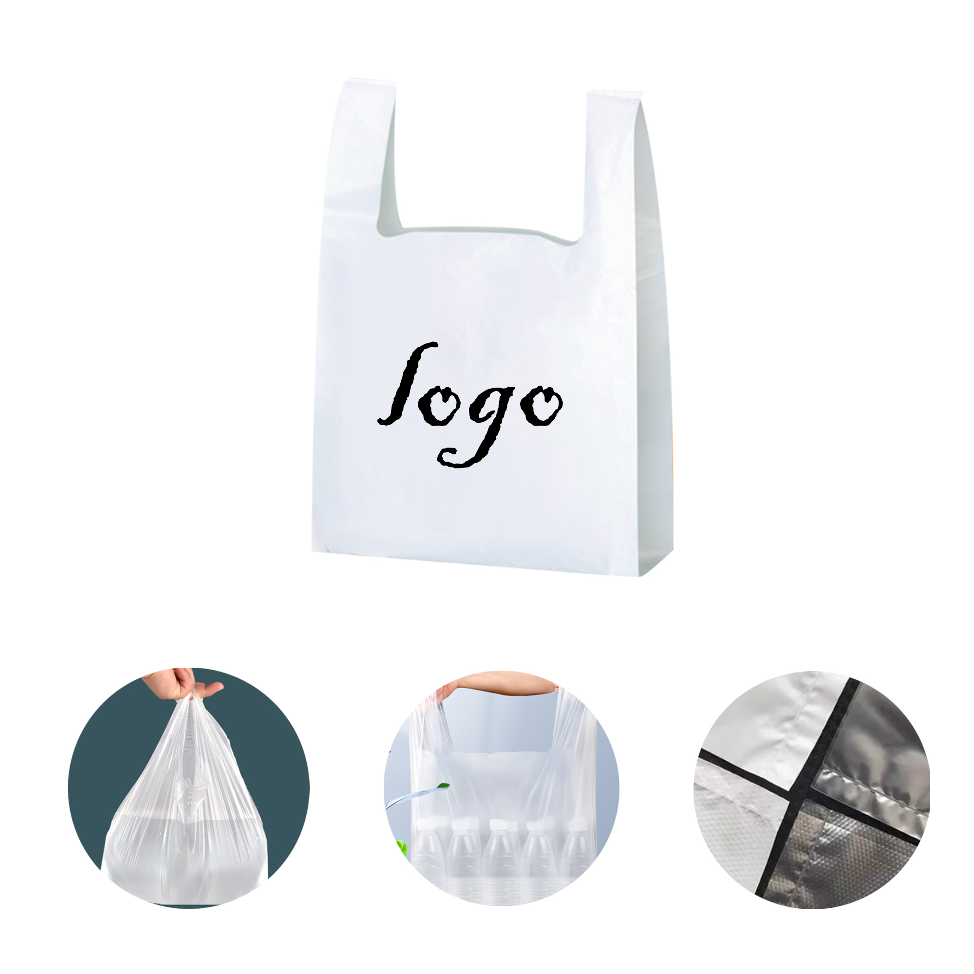MOQ1000 Food Grade 5 Mil Durable Grocery Bags 2