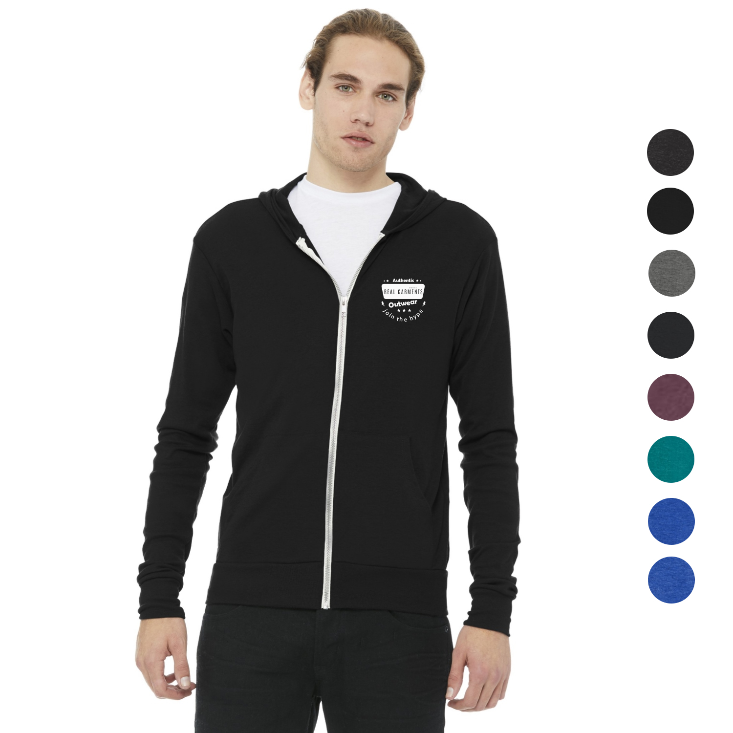 BELLA+CANVAS Unisex Triblend Full-Zip Lightweight Hoodie 4