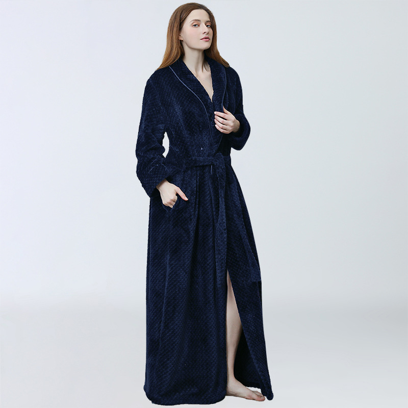 High Quality Breathable Women Men Fannel Warm Plush Robes 6