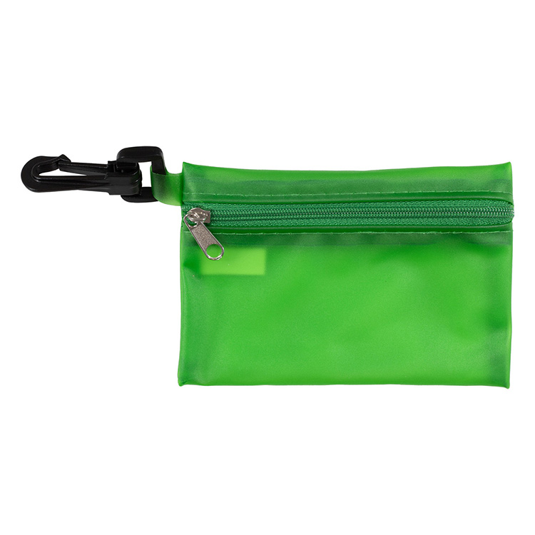 "MEDI" 19 Piece First Aid Kit in Translucent Zipper Kit with Plastic Carabiner Attachment 16
