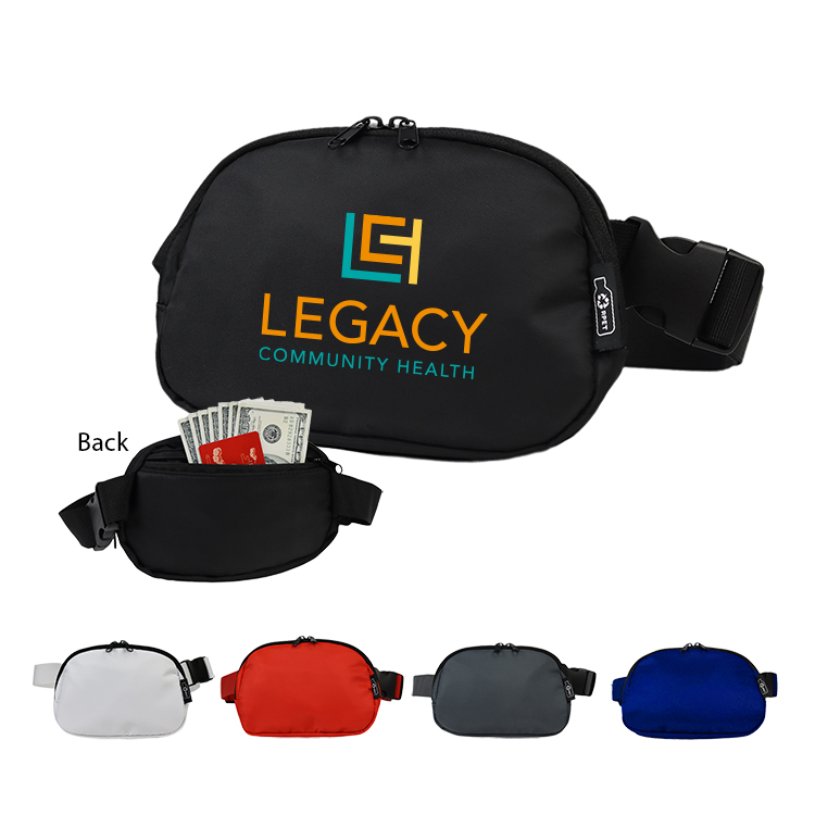 Water-Resistant 100% RPET 290D Polyester Belt Bag w/Adjustable Strap 2