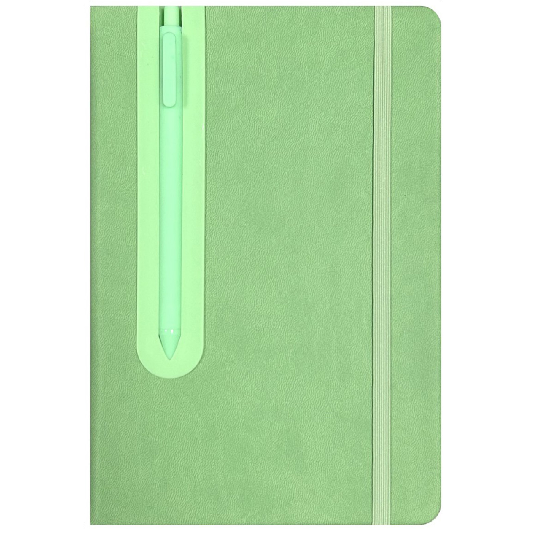 A5 Ruled Leather Diary With Built In Ballpoint Pen 12