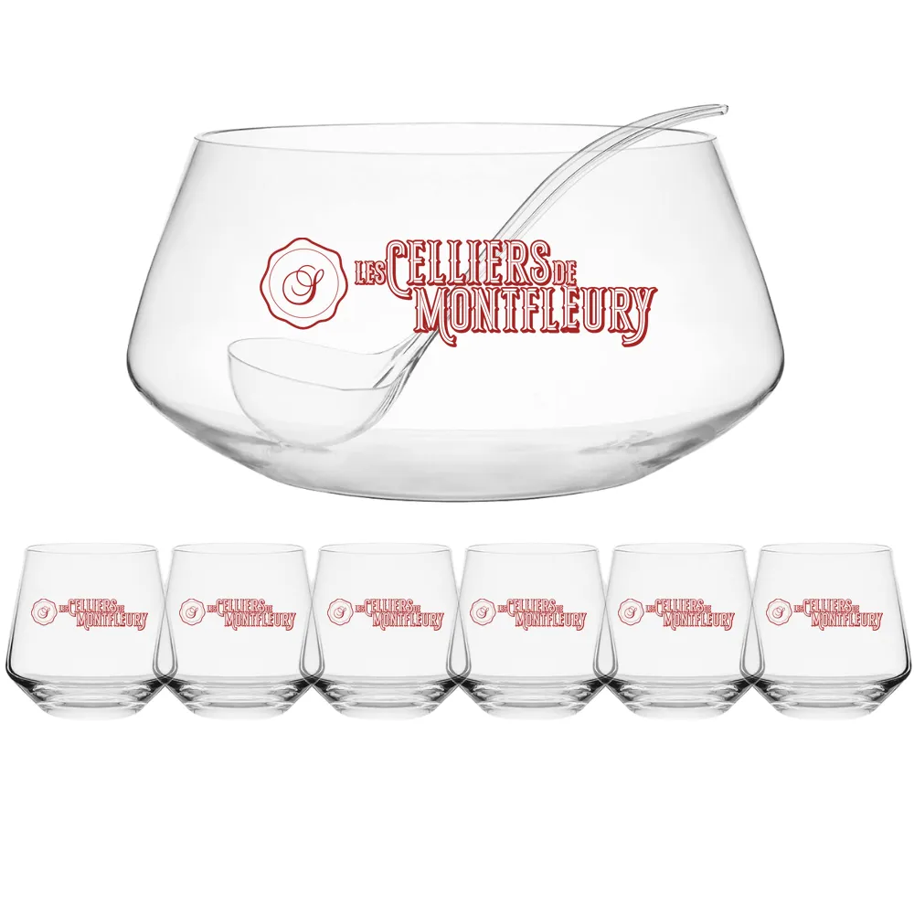 8-Piece Punch Bowl Set with Acrylic Ladle 14