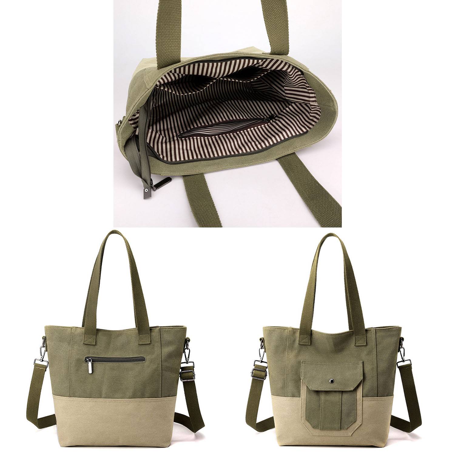 Vintage canvas tote Crossbody bag 2