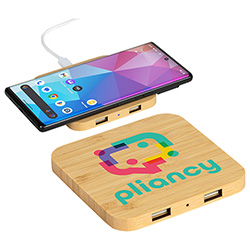 Panda Bamboo 15W Wireless Charger with Dual USB Ports 6