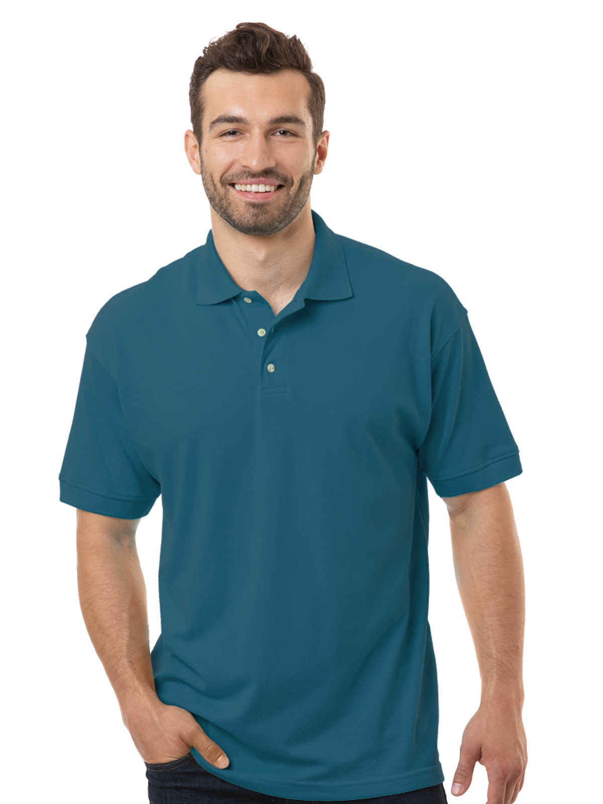 Blue Generation - Men's Pocketless Superblend Short Sleeve Polo 48