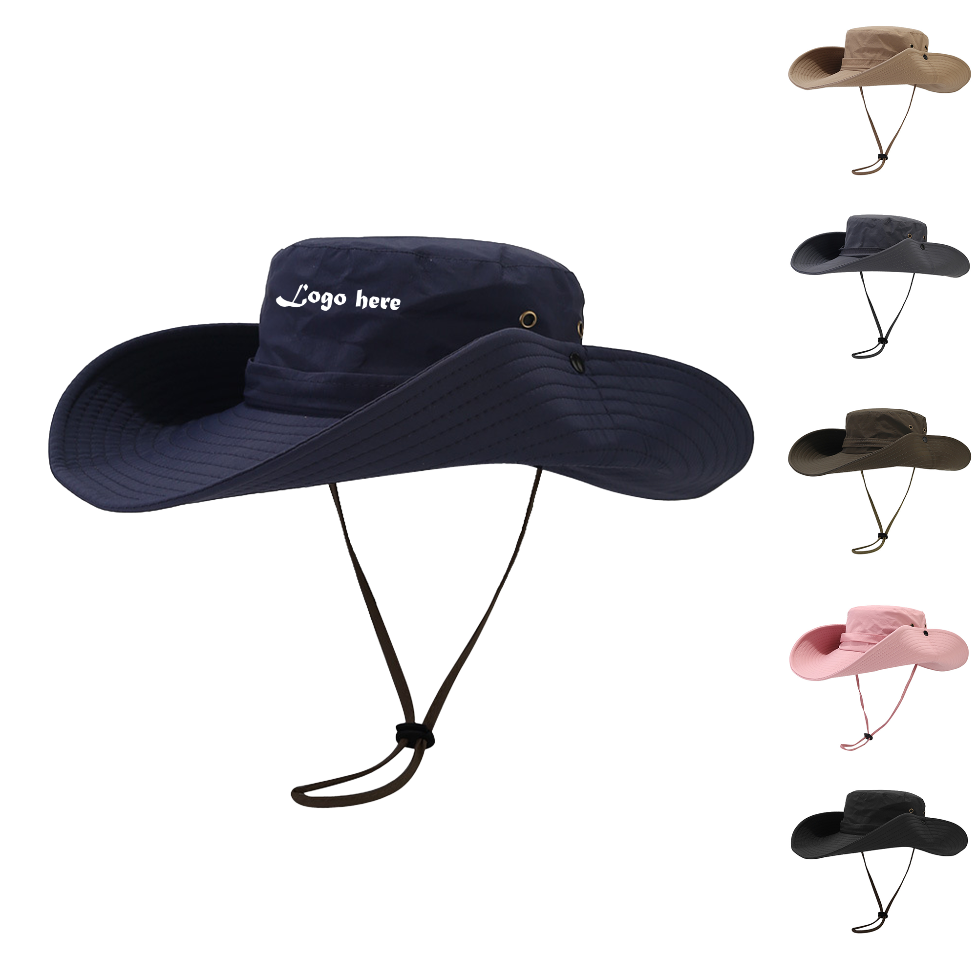 Quick-Dry Nylon Bucket Hat - 12cm Wide Brim, Adjustable Drawstring 1