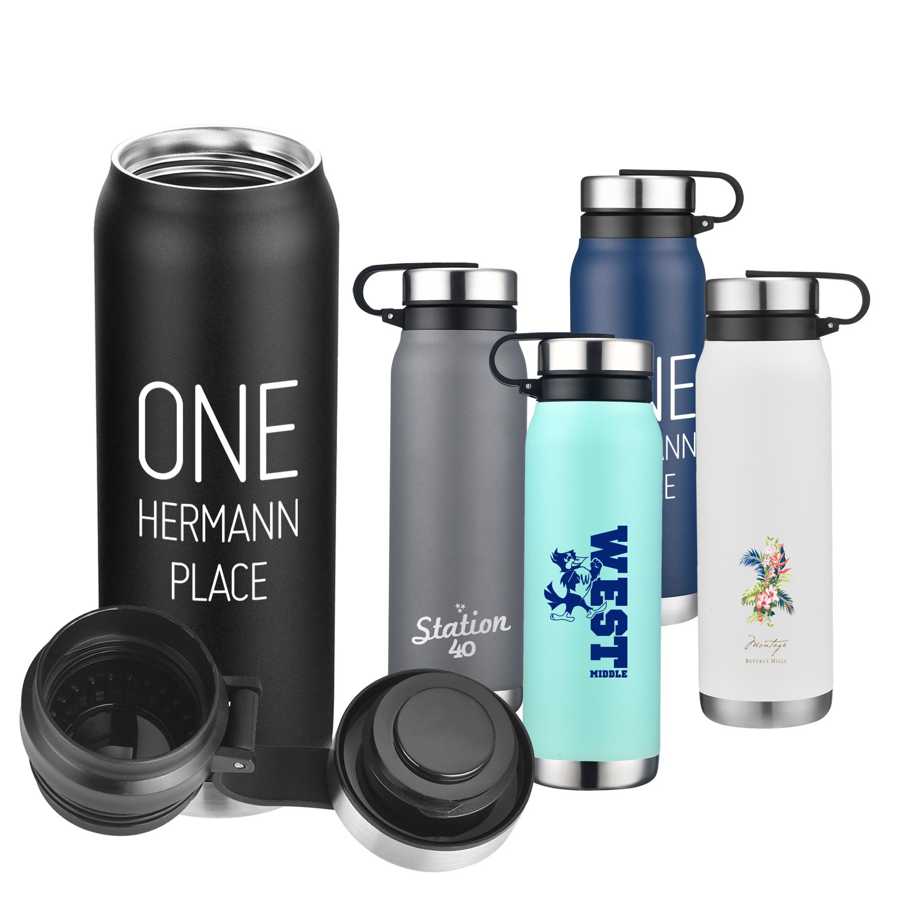20 oz. Stainless Steel Vacuum Water Bottle w/ Twist Lid, custom water bottle with logo imprint 5