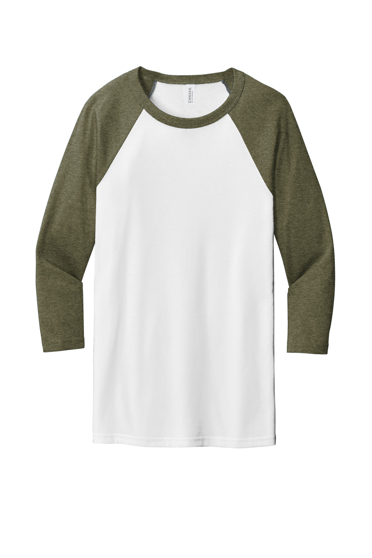 BELLA+CANVAS Unisex 3/4-Sleeve Baseball Tee. BC3200 100