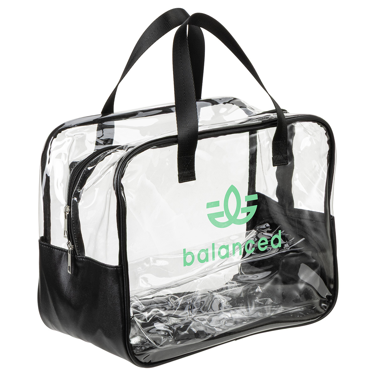 Gem Clear PVC Zippered Bag with Easy-Access Shoe Compartment 3