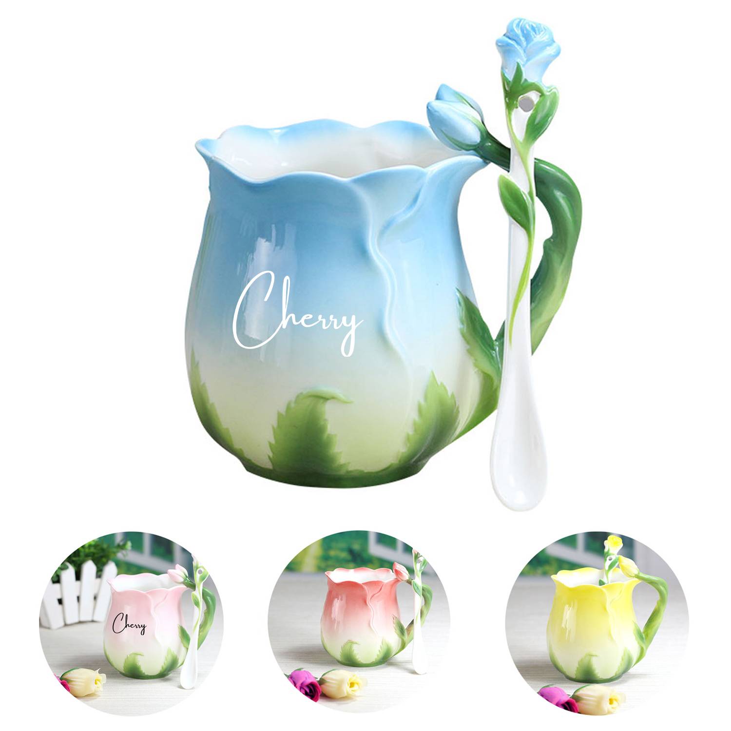 Creative Rose ceramic mug 2