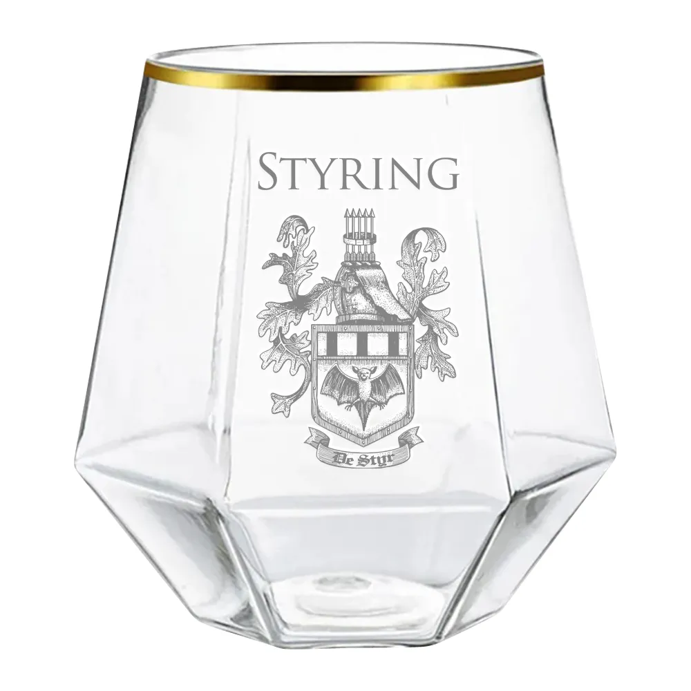 10.5oz. Gold Rimmed Diamond Wine Glass 5