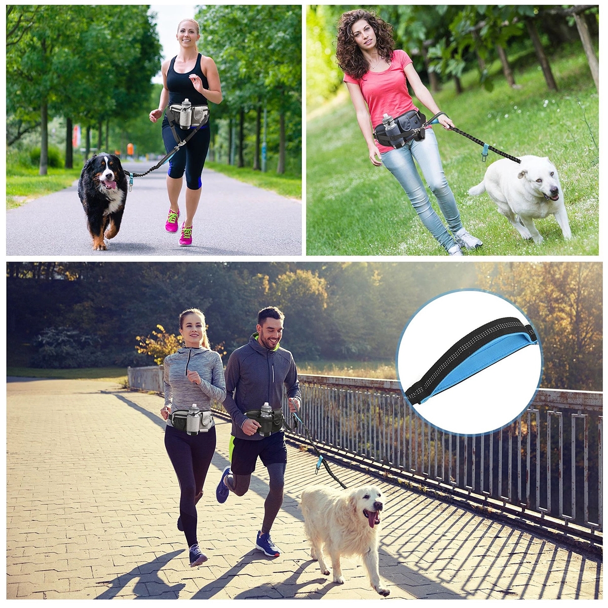 Hands Free Dog Leash With Waist Bag 4