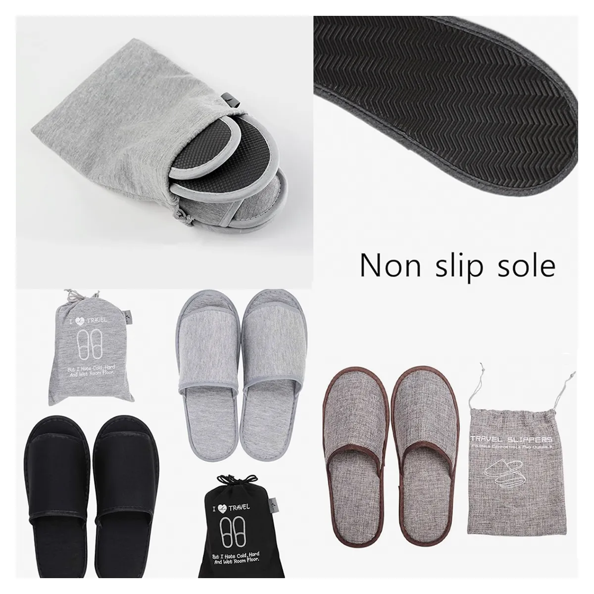 Portable Washable Cotton Hotel And Home Slippers 5