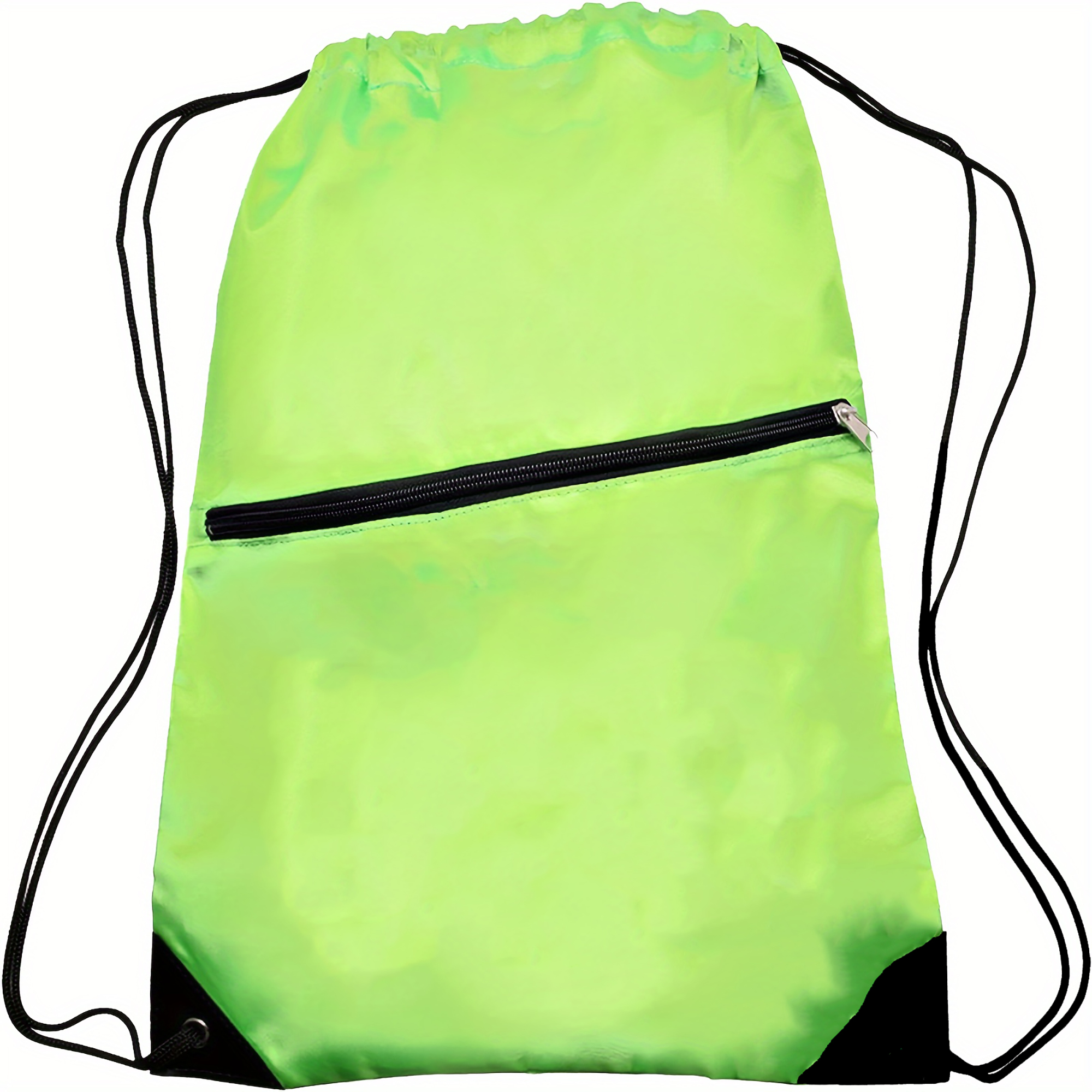 210D Polyester Drawstring Backpack with Zipper and Earbud Slot 4