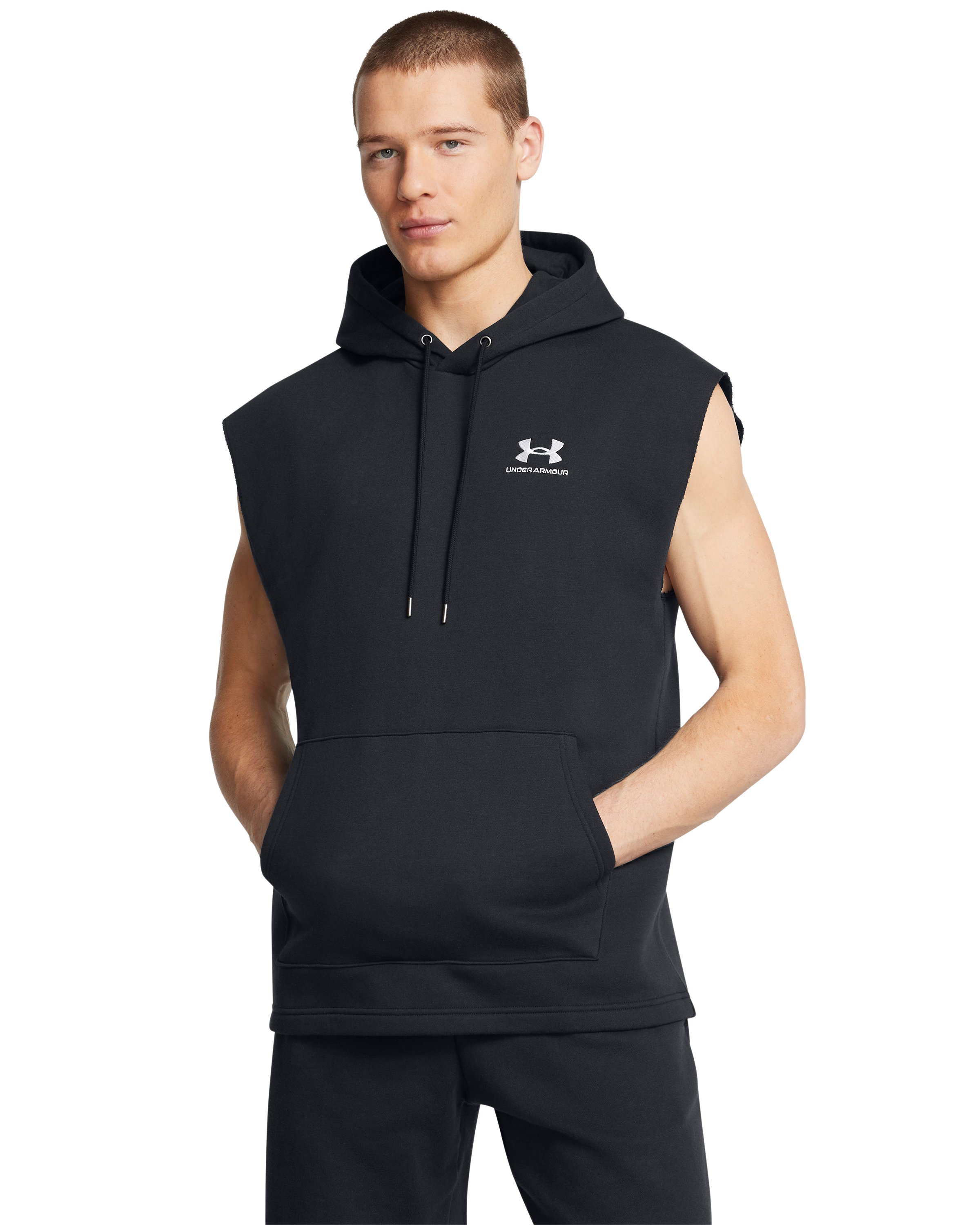 UA Icon Fleece Men's Sleeveless Hoodie, custom hoodie or sweatshirt with logo imprint 3