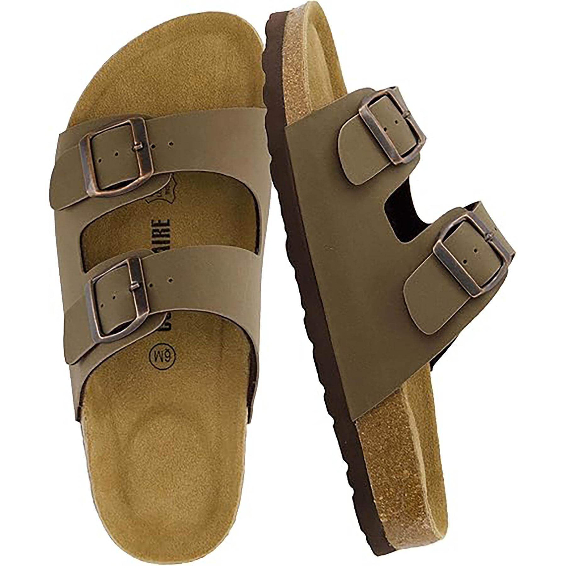 Button StyleSliding Design Soft Leather Shoe Bed Style Women Sandals 15