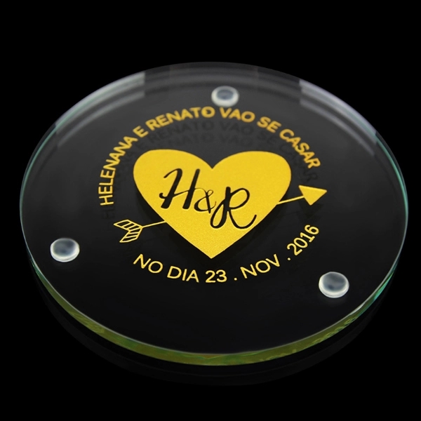 Round Crystal Glass Coaster 3