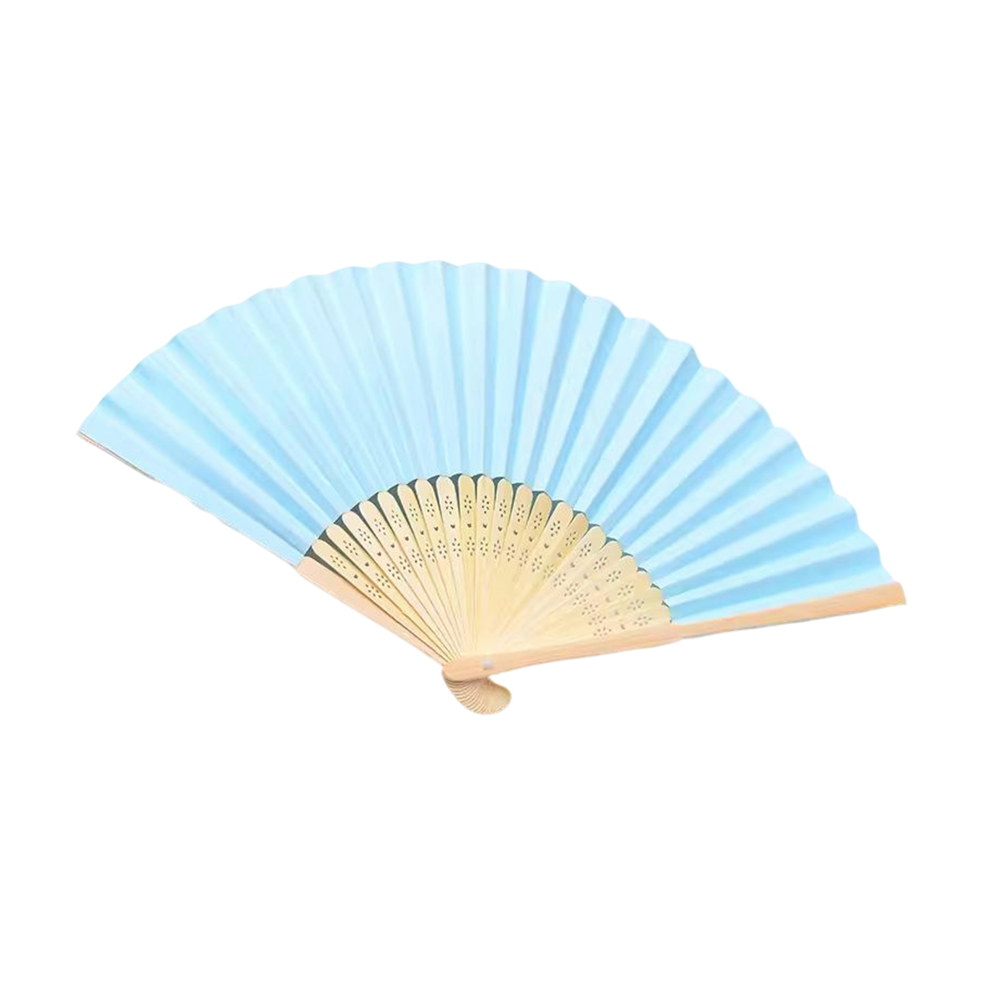 Folding Bamboo Paper Hand Fan With Full Color Print 7