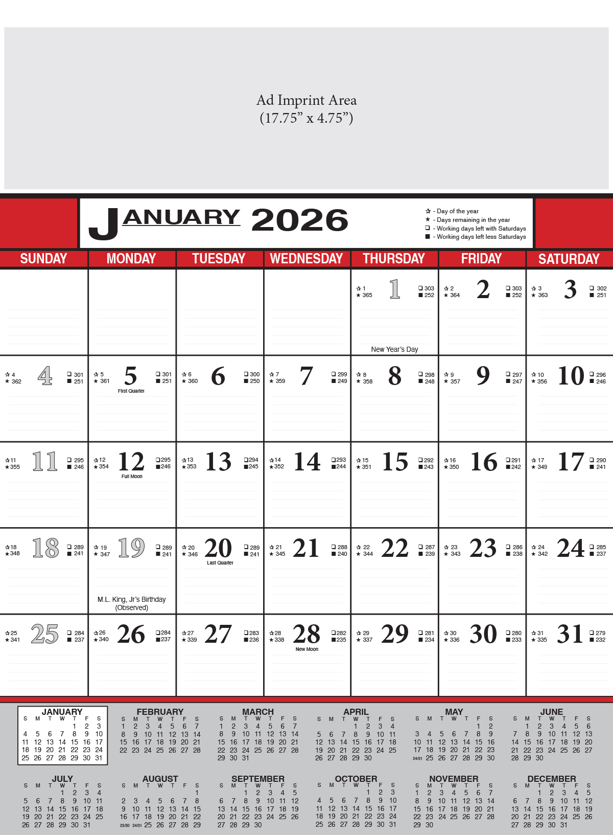 Contractor's 13-Sheet Calendar