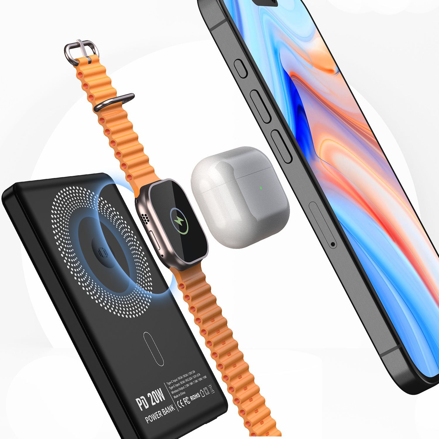 5000mAh Magnetic Portable Charger Power Bank with Stand 8
