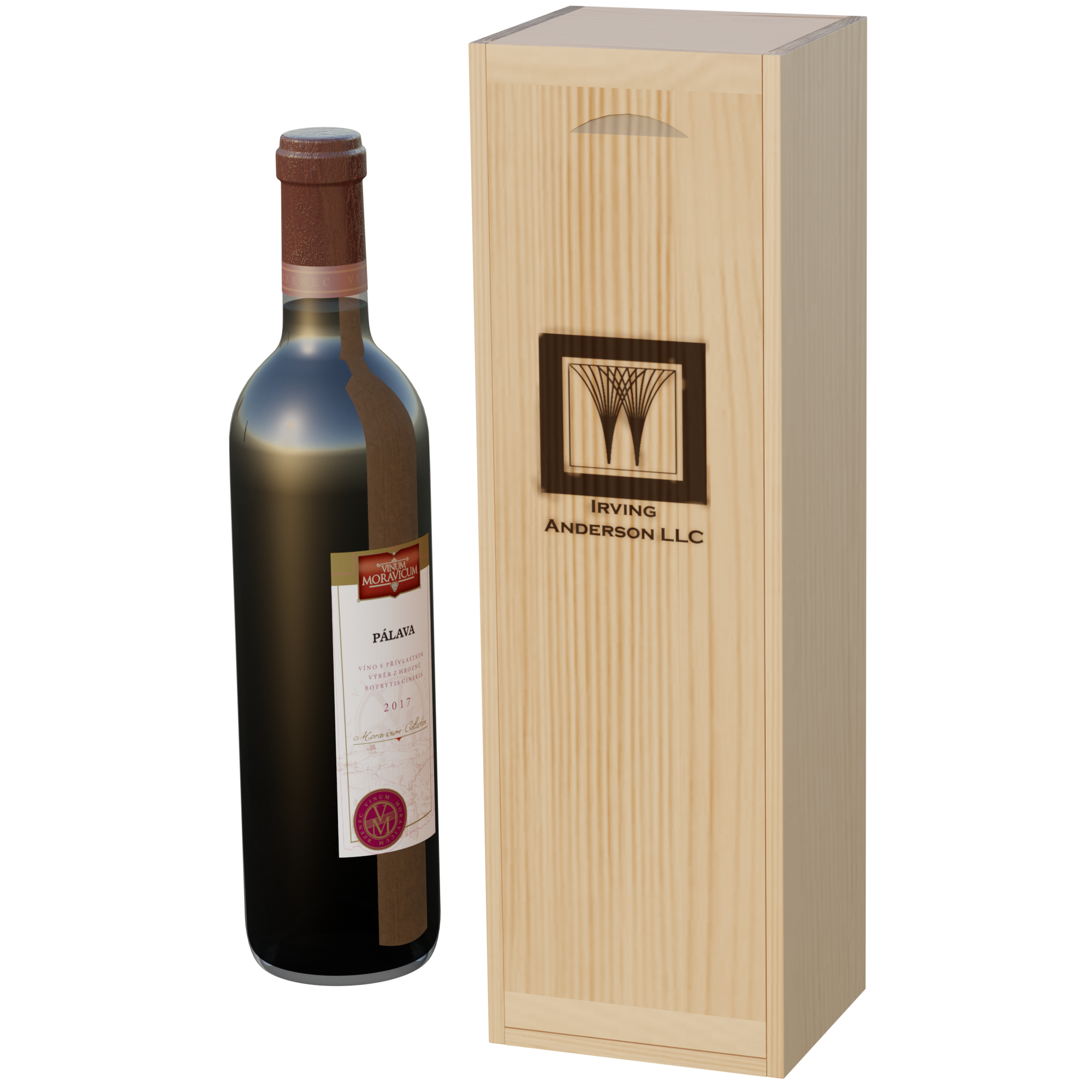 One Bottle Wine Box with Branded Image 1