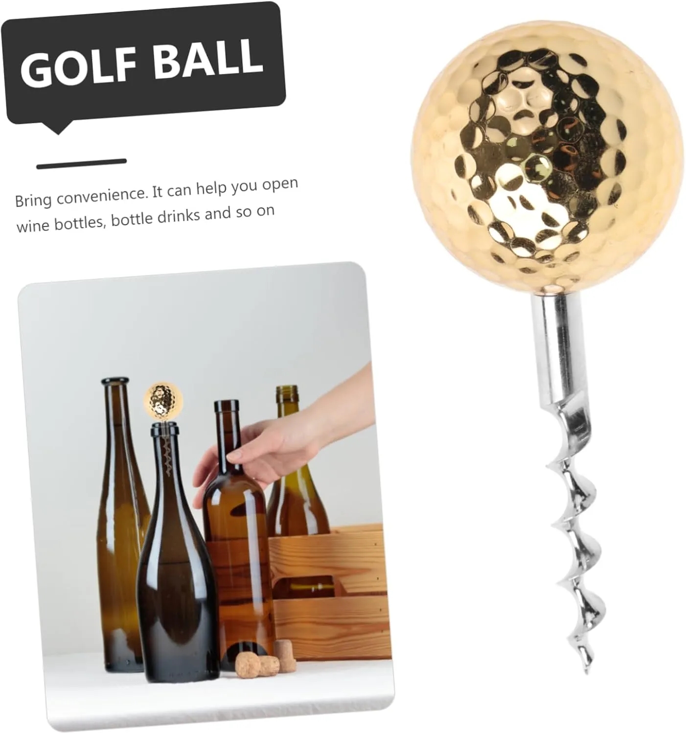 Mini Pocket Golf Ball Shaped Wine Opener/Corkscrews 7