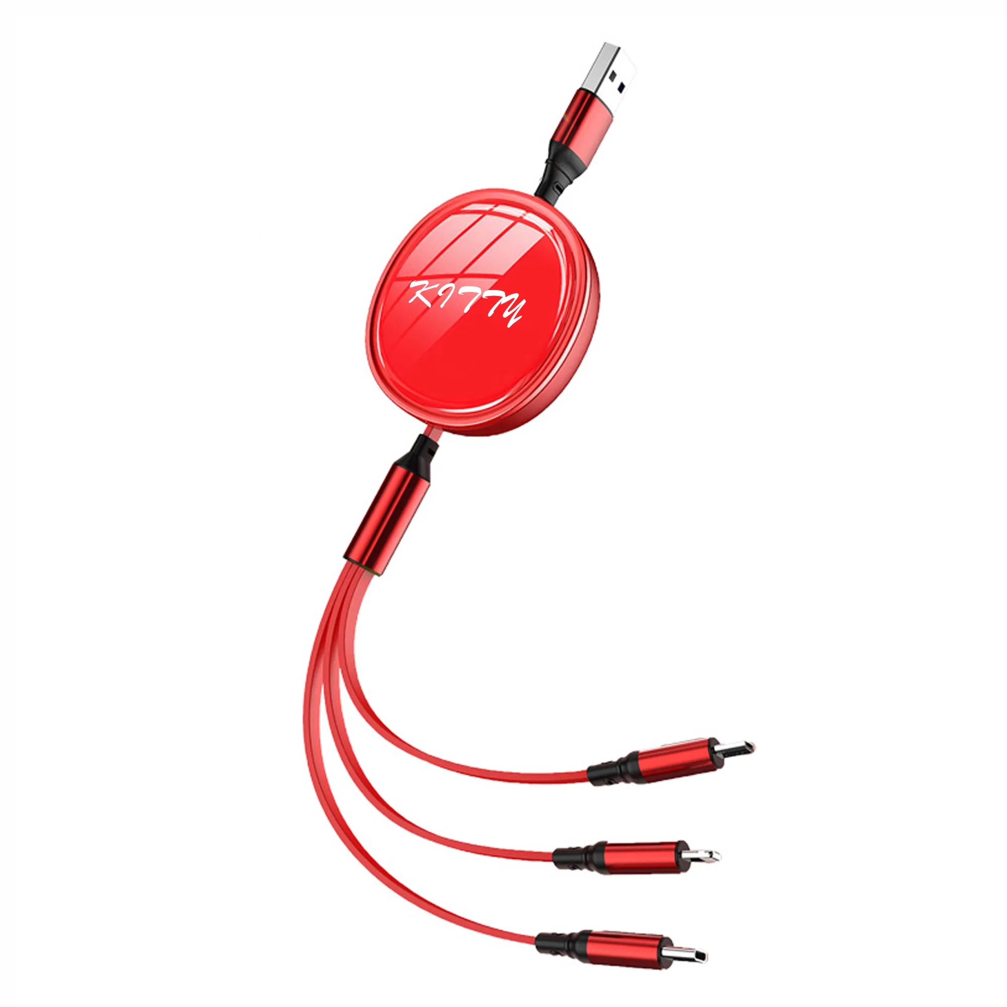Three-In-One Charging Retractable Data Cable 3