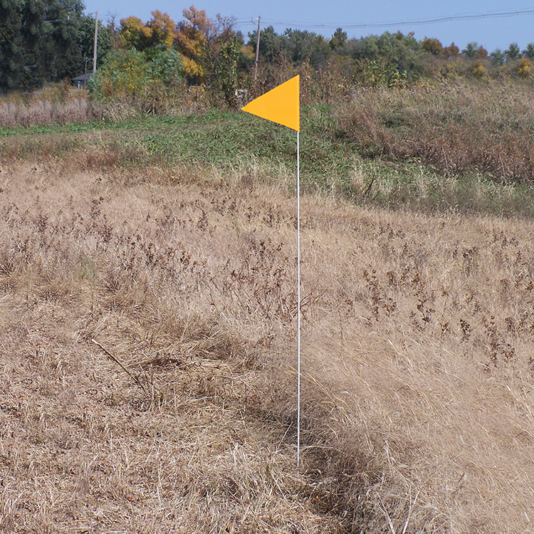 Solid Color Yellow Pennant Field Flag w/White Staff 3