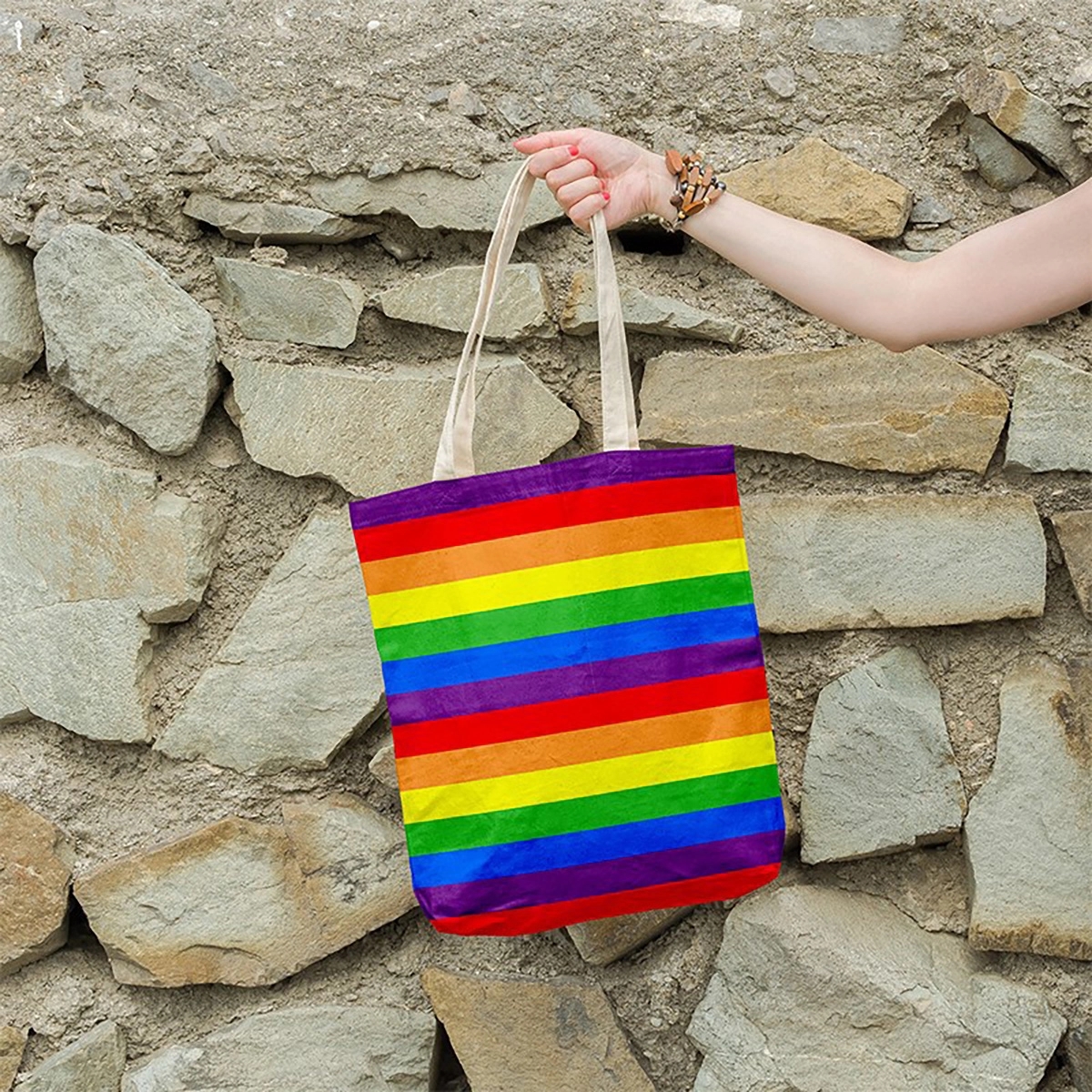 Rainbow Canvas Tote Bag 2