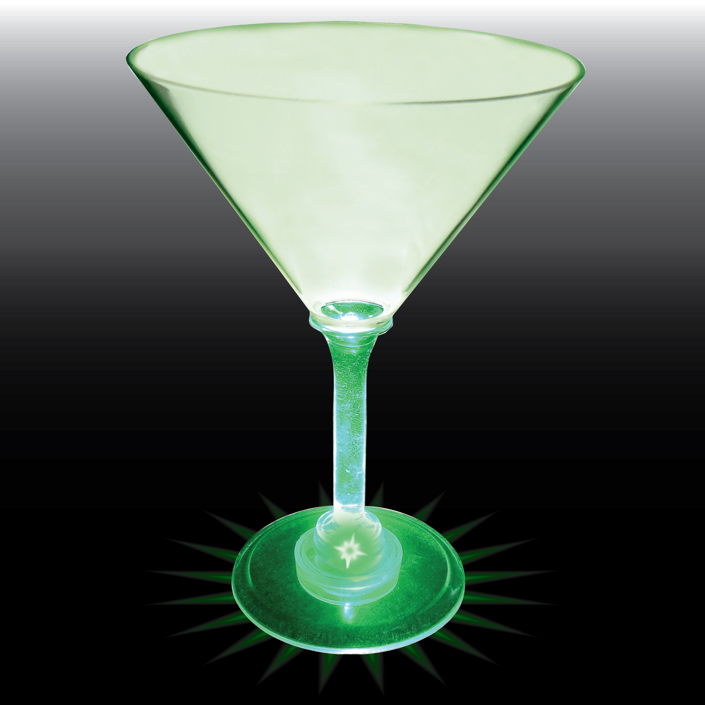 10oz Light Up Standard Stem Plastic Martini Glass