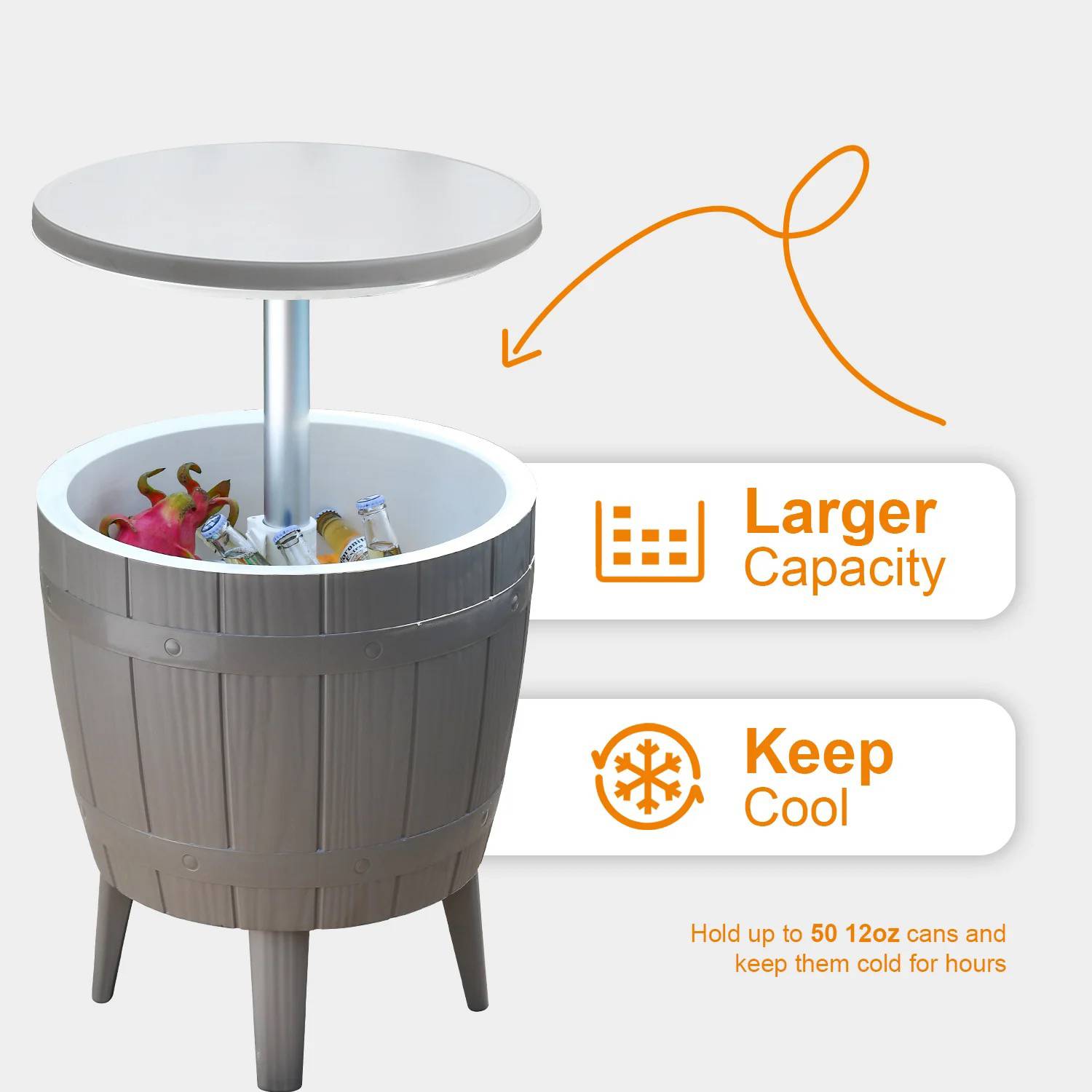 37L Adjustable Ice Bucket Bar Table 4