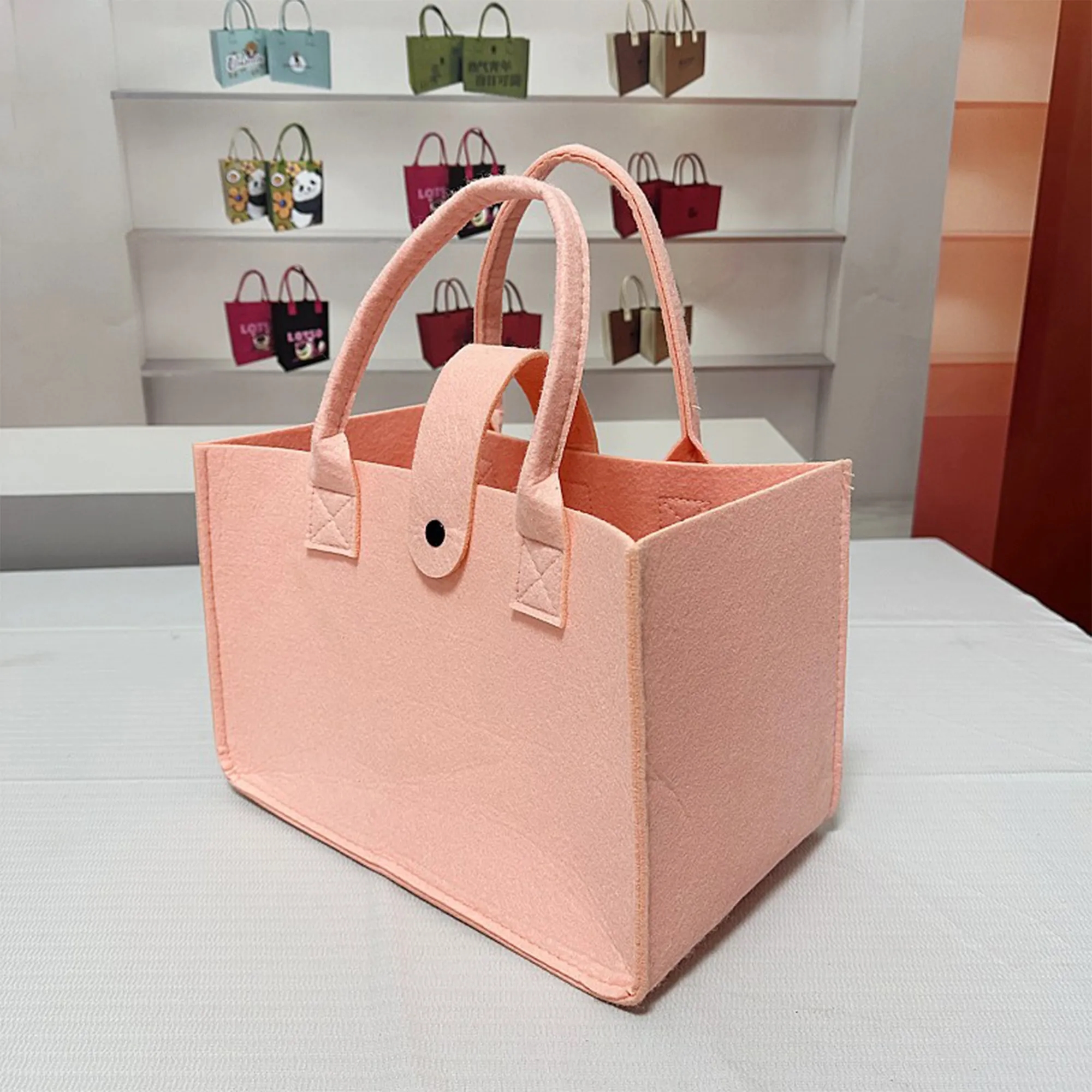 Large Reusable Shopping Travel Gift Felt Tote Bag 10