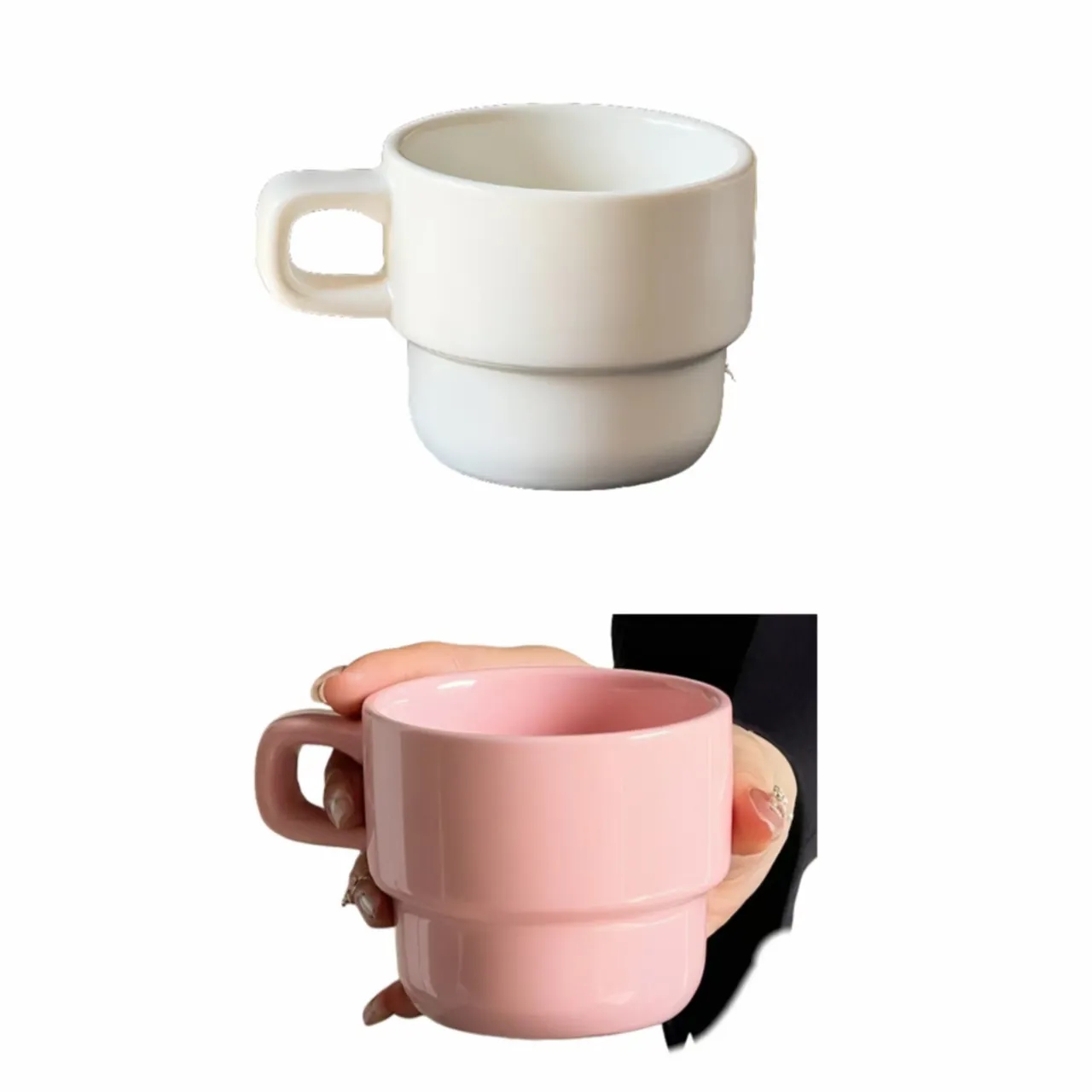 Stackable Ceramic Mug, Custom Logo, Wedding Favor, Home Use 2