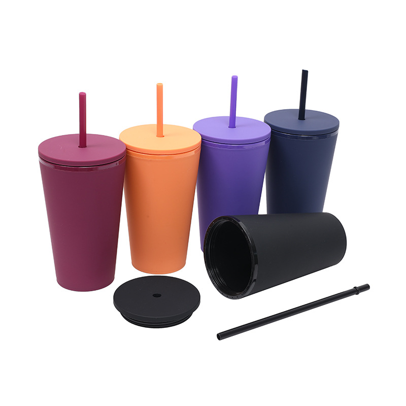 Customized double-layer straw plastic cup 3