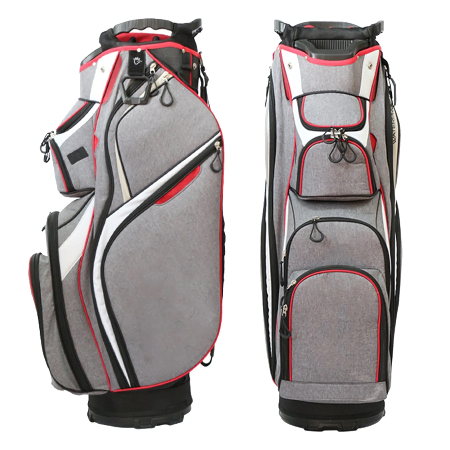 Gray And Red Fabric Golf Bag 2